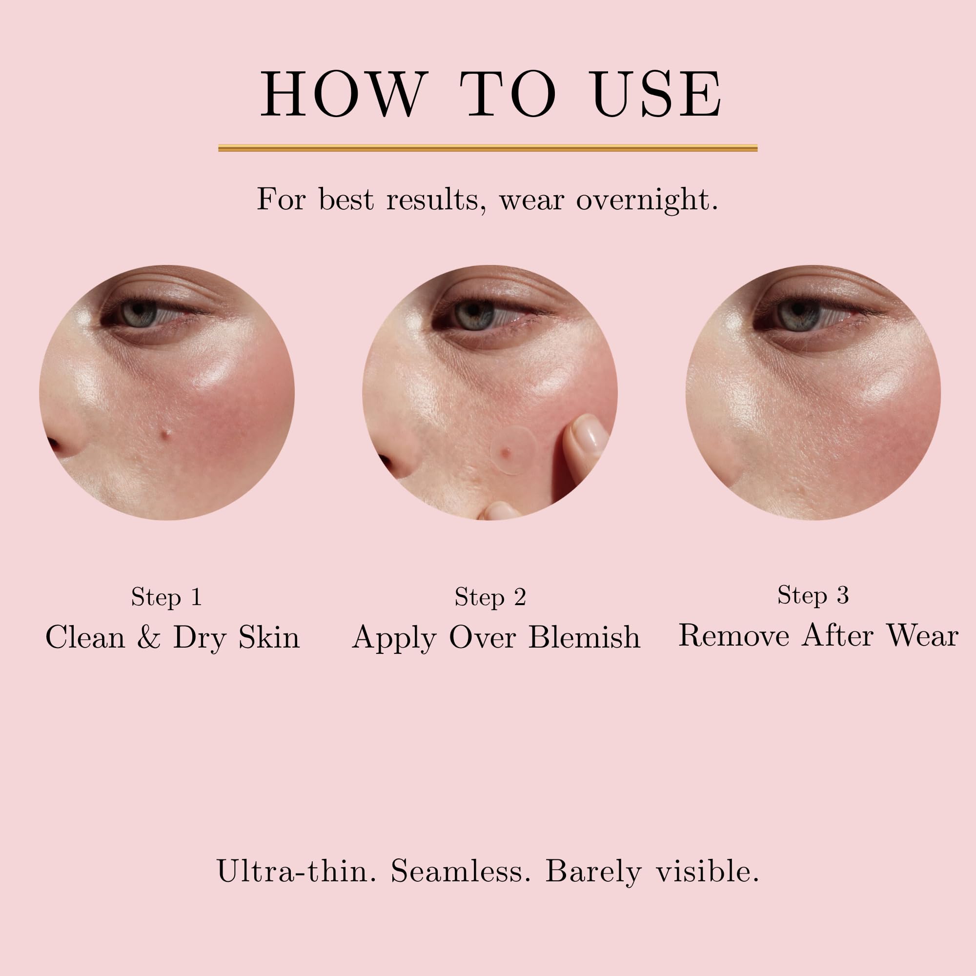 Maëlle Hydrocolloid Blemish Patches, Invisible Spot Patches, 30 Count (12mm)