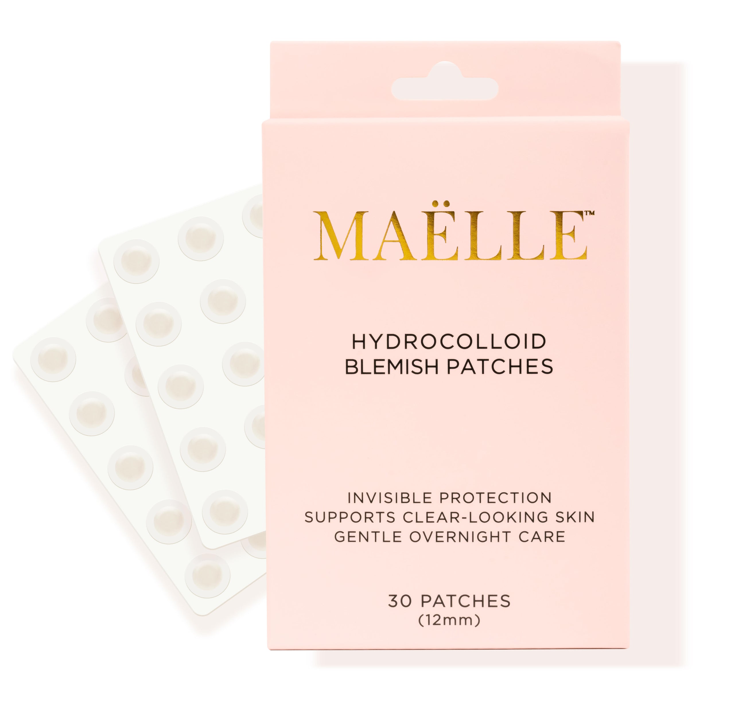 Maëlle Hydrocolloid Blemish Patches, Invisible Spot Patches, 30 Count (12mm)